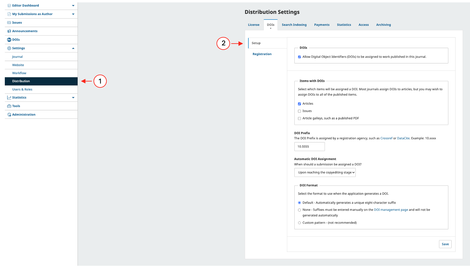 Distribution Settings 1